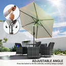 Outsunny 2.6M Garden Parasol Umbrella with Aluminium Pole, Tilt, Crank