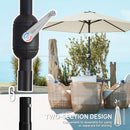Outsunny 2.6M Garden Parasol Umbrella with Aluminium Pole, Tilt, Crank