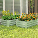 Outsunny Set Of 2 Raised Garden Bed Galvanised Planter Box, Light Green