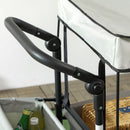 Outsunny Outdoor Push Pull Wagon Stroller Cart W/ Canopy Top Grey