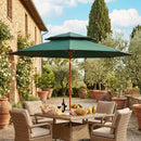 Outsunny 2.7 M Garden Parasol With Double Top, Green