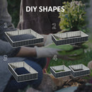 Outsunny Metal Raised Garden Bed No Bottom DIY Large Planter Box W/ Gloves