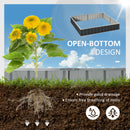 Outsunny Metal Raised Garden Bed No Bottom DIY Large Planter Box W/ Gloves