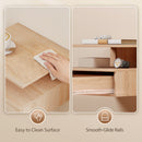 HOMCOM Modern Nightstand Set of 2, Wall Mounted Bedside Cabinet, Oak