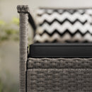 Outsunny 160L Rattan Garden Storage Bench, Cushioned Outdoor Bench, Grey