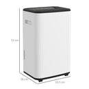 HOMCOM 20L/Day 6L Dehumidifier, Portable Quiet Air Dehumidifier For Laundry