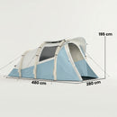Outsunny Inflatable Camping Tent W/ Air Pump, 2-3 Person Blow Up Tent, Blue