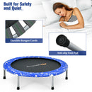 Child's Folding Trampoline with Padded Edge Cover and Full Covered Handle-Blue