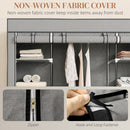 HOMCOM Fabric Wardrobe with 10 Shelves, Foldable Closet Light Grey