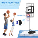 SPORTNOW 1.7-2.3m Basketball Hoop And Stand W/ Weighted Base, Wheels - Black