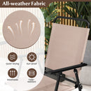 3 PCS Outdoor Bistro Set Patio Bar Table with 2 Folding Chairs-Beige