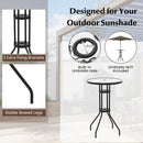 3 PCS Outdoor Bistro Set Patio Bar Table with 2 Folding Chairs-Beige