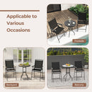 3-Piece Outdoor Bar Stool Set with DPC Tabletop and Umbrella Hole and Footrest-Black