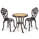 3 Pieces Patio Bistro Set for Porch Garden Poolside Backyard-Copper