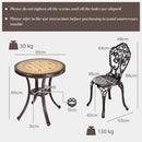 3 Pieces Patio Bistro Set for Porch Garden Poolside Backyard-Copper