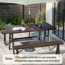 3 Piece Outdoor Picnic Table and Benches Set
