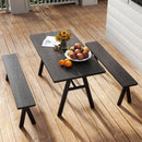 3 Piece Outdoor Picnic Table and Benches Set