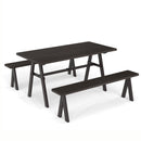 3 Piece Outdoor Picnic Table and Benches Set