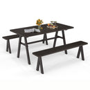 3 Piece Outdoor Picnic Table and Benches Set