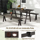 3 Piece Outdoor Picnic Table and Benches Set