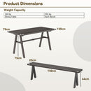 3 Piece Outdoor Picnic Table and Benches Set