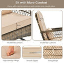 3 Piece Outdoor Rocking Chair Set with Cozy Cushions and Pillow