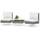 3 Pieces PE Rattan Conversation Chairs with Tempered Glass Coffee Table for Garden Porch-White