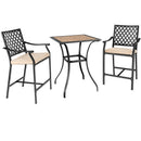 3 Pieces Patio Bar Set With High-Density Seat Cushions