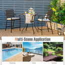 3 Pieces Patio Bar Set With High-Density Seat Cushions