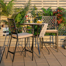 3 Pieces Patio Bar Set With High-Density Seat Cushions