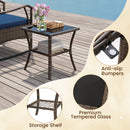 3 Pieces Rocking Bistro Set With Cushions For Porch-Navy
