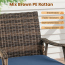 3 Pieces Rocking Bistro Set With Cushions For Porch-Navy