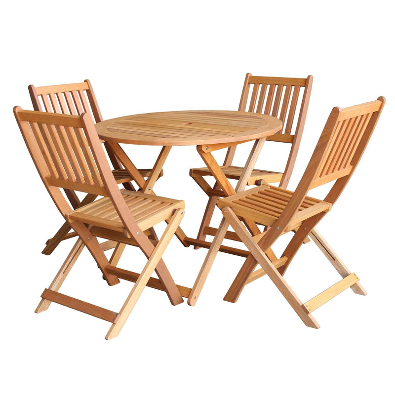 Tropicana 5 Piece Wooden Folding Patio Set