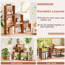3 Cube Bookcases Stacking Organizers with Open Slatted Design