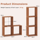 3 Cube Bookcases Stacking Organizers with Open Slatted Design