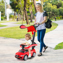 3-in-1 Ride on Push Car with Adjustable Canopy and Steering Push Bar-Red