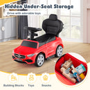 3-in-1 Ride on Push Car with Adjustable Canopy and Steering Push Bar-Red