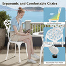 3 Piece Bistro Set with Umbrella Holes for Patio-White