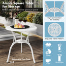3 Piece Bistro Set with Umbrella Holes for Patio-White