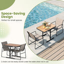 3-Piece Patio Bistro Set with Rectangle Dining Table and Fabric Armchairs-Brown