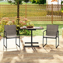 3-Piece Patio Bistro Set with Rectangle Dining Table and Fabric Armchairs-Brown