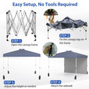 3 X 3 M Pop Up Canopy Tent With 1 Sidewall Wheeled Bag-Grey