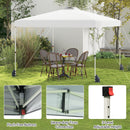 3 X 3 M Pop Up Canopy Tent With 1 Sidewall Wheeled Bag-White