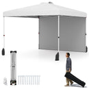 3 X 3 M Pop Up Canopy Tent With 1 Sidewall Wheeled Bag-White