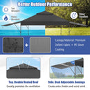 3 X 3m Rolling Pop Up Gazebo With Adjustable Dual Awnings And Height-Black