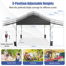 3 X 3m Rolling Pop Up Gazebo With Adjustable Dual Awnings And Height-Black