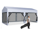 3 X 6 M Pop-Up Canopy UV Screen House Party Tent With Removable Sidewalls-White
