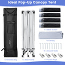 3 X 6 M Pop-Up Canopy UV Screen House Party Tent With Removable Sidewalls-White