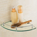 Lifeideas 1 Tier Bathroom Glass Corner Shelf Wall Mounted