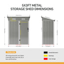 Breeins 4 x 3ft/5 x 3ft Metal Garden Storage Shed with Lockable Door
